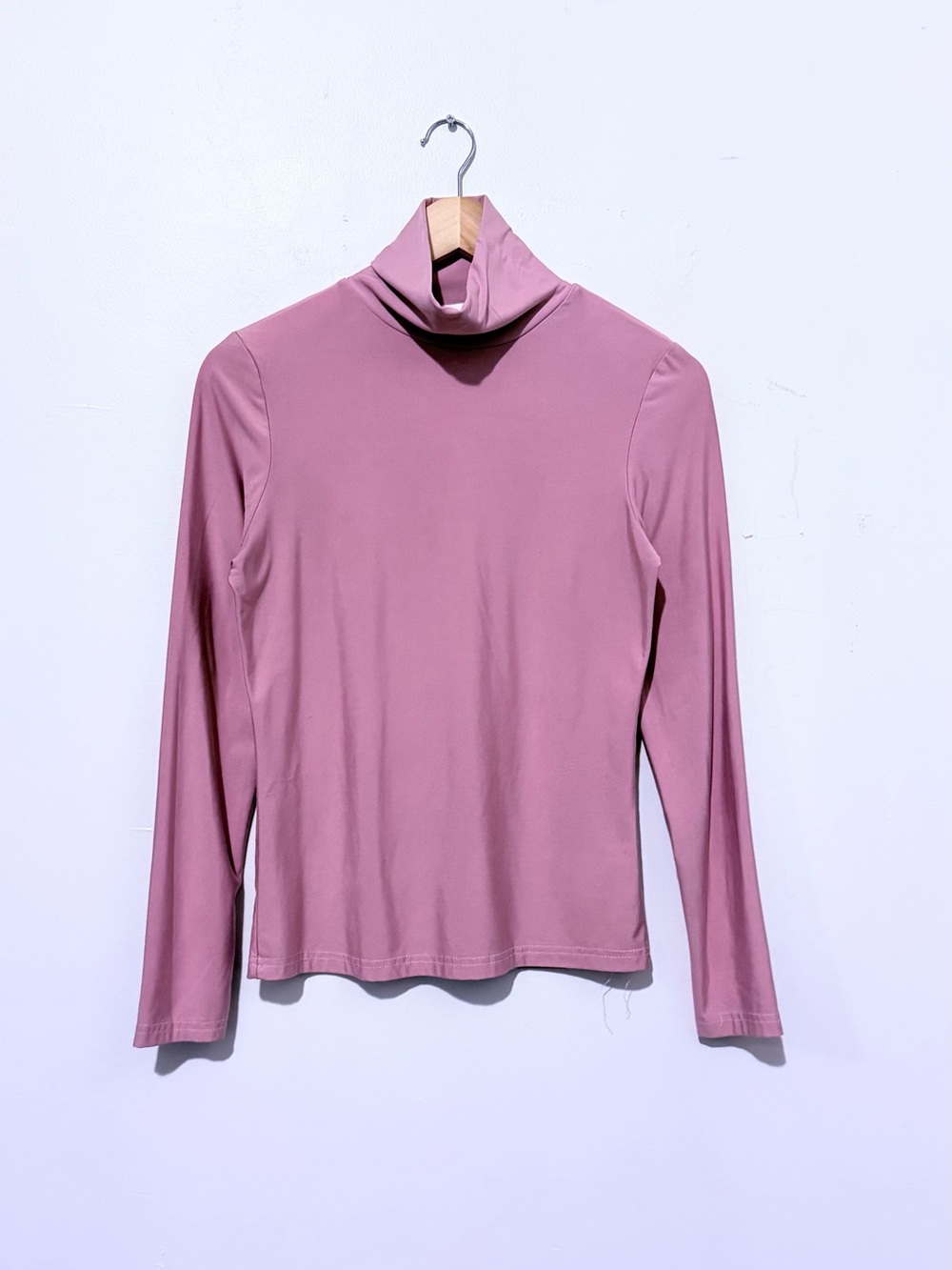 Women's Dusty Rose Turtleneck Long Sleeve Top